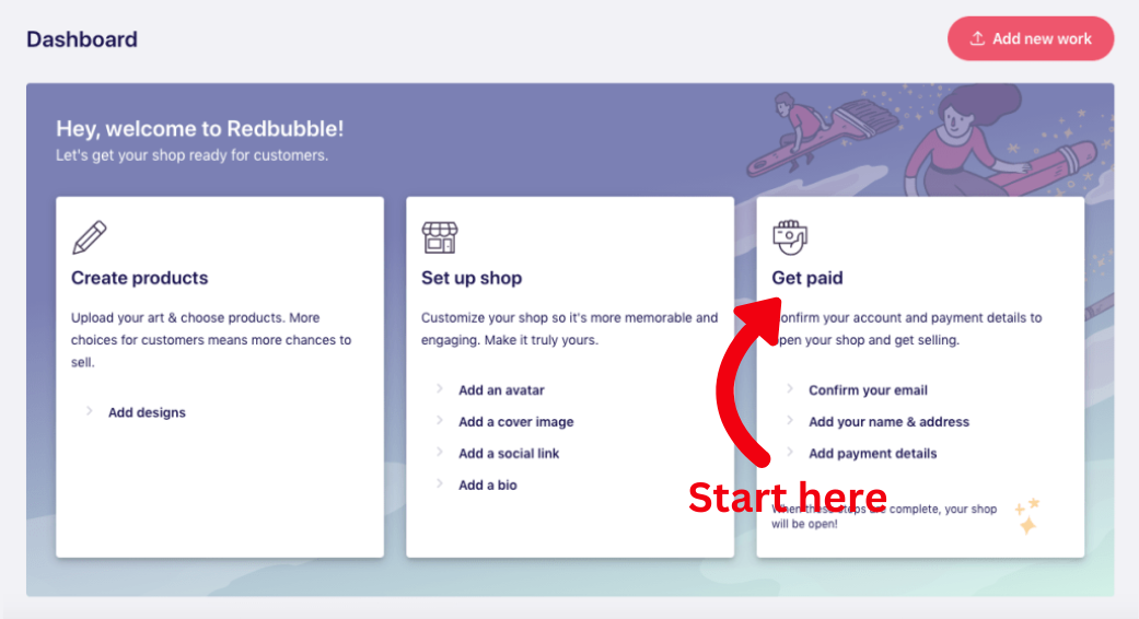 Redbubble Artist Shop sign up Process