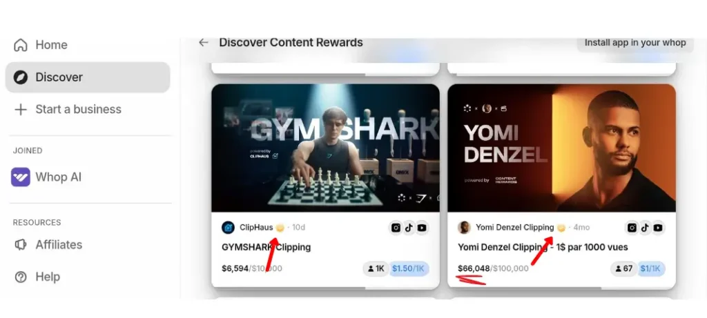 Whop Clipping tips: how to avoid scams by taking a closer look at the dashboard 